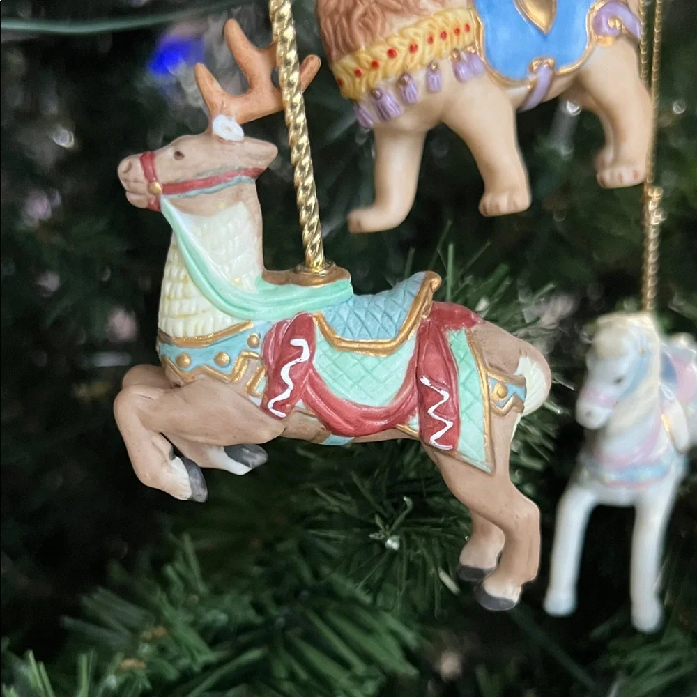 Lenox Christmas Carousel Animal Collection - Lion, Zebra, Reindeer and Horse - Picture 2 of 15